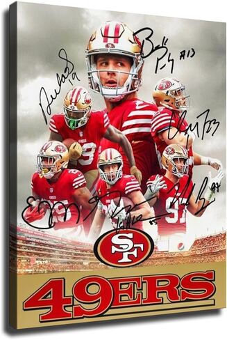 سان فرانسيسكو سيتي 49ers فرق ملصق كرة القدم الأمريكية الرياضية قماش جدار الفن طباعة غرفة المعيشة غرفة النوم صورة ديكور هدية لمحبي كرة القدم (قماش غير مؤطر، 12 × 16 بوصة) in Saudi Arabia