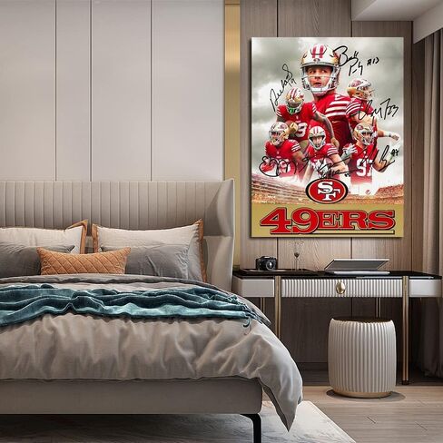 سان فرانسيسكو سيتي 49ers فرق ملصق كرة القدم الأمريكية الرياضية قماش جدار الفن طباعة غرفة المعيشة غرفة النوم صورة ديكور هدية لمحبي كرة القدم (قماش غير مؤطر، 12 × 16 بوصة) in Saudi Arabia