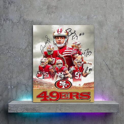 Generic San Francisco City 49ers Teams Poster American Football Sports Canvas Wall Art Print Living Room Bedroom Decorative Picture Gift For Football Fans (With Frame,8x10inch) in Saudi Arabia