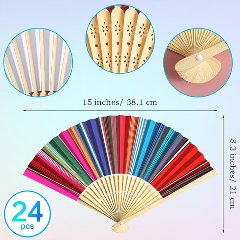24 Pcs Cinco De Mayo Mexican Folding Hand Fan Fiesta Paper Fan Colorful Folding Fan for Birthday Mexican Cinco De Mayo Themed Party Supplies in Saudi Arabia