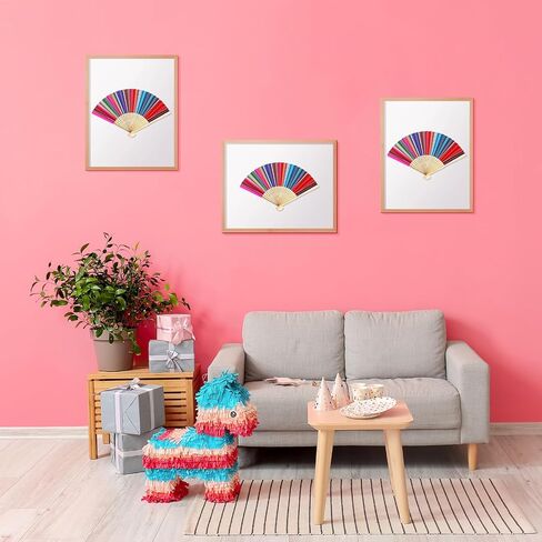 24 Pcs Cinco De Mayo Mexican Folding Hand Fan Fiesta Paper Fan Colorful Folding Fan for Birthday Mexican Cinco De Mayo Themed Party Supplies in Saudi Arabia