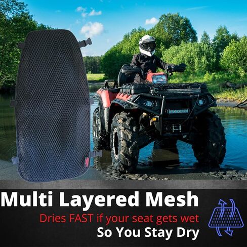 أغطية مقاعد Badass Moto ATV: وسادة مقعد الدراجة النارية. وسادة مقعد دراجة نارية بتدفق هواء تبريد 3DMesh. واقي مقعد Powersports ATV متعدد الاستخدامات يوقف المقعد الساخن، Swass. سريع الجفاف، يخفي الشقوق القبيحة. in Saudi Arabia