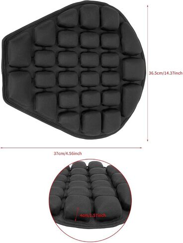 JEMIA Pressure Relief Motorcycle Air Cushion Seat Pad - Universal Fit with Standard Black TPU Material for Cruiser Touring Saddles in Saudi Arabia