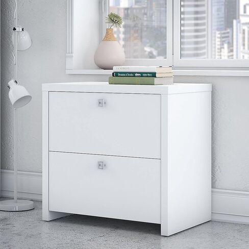Bush Business Furniture Lateral File Cabinet with Satin Silver Hardware Echo Collection 2 Drawer Filing Unit for Home Office or Professional 31Wx20Lx30H in Kuwait