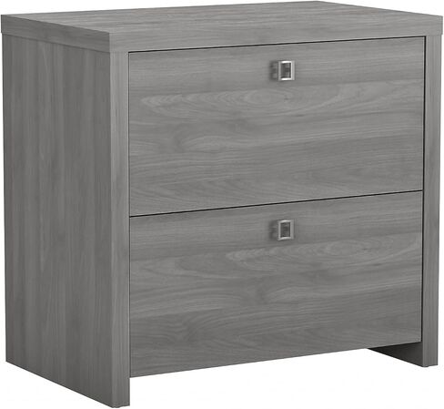 خزانة ملفات جانبية من Bush Business Furniture مع مجموعة أجهزة Echo من الساتان الفضي ووحدة حفظ ملفات درجين للمكتب المنزلي أو الاحترافي 31Wx20Lx30H in Saudi Arabia