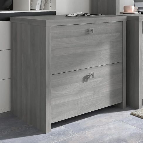 خزانة ملفات جانبية من Bush Business Furniture مع مجموعة أجهزة Echo من الساتان الفضي ووحدة حفظ ملفات درجين للمكتب المنزلي أو الاحترافي 31Wx20Lx30H in Saudi Arabia