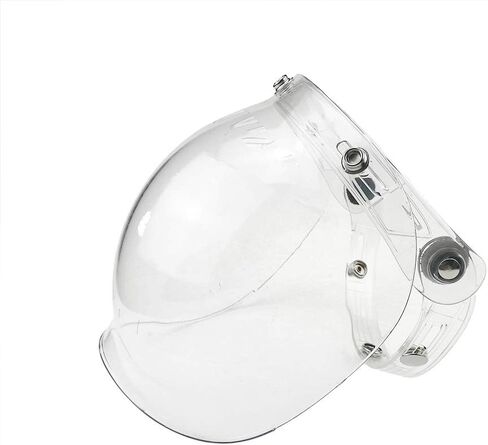 Motorcycle Standard 3-Snap Button Flip Up Down Universal Bubble Visor for Open Face Half Helmet Wind Shield(Clear) in Saudi Arabia