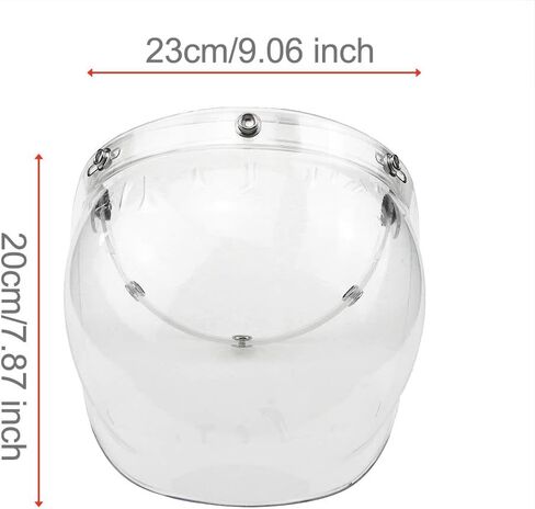 Motorcycle Standard 3-Snap Button Flip Up Down Universal Bubble Visor for Open Face Half Helmet Wind Shield(Clear) in Saudi Arabia