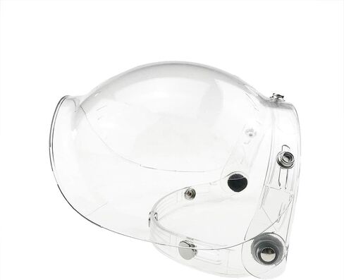 Motorcycle Standard 3-Snap Button Flip Up Down Universal Bubble Visor for Open Face Half Helmet Wind Shield(Clear) in Saudi Arabia