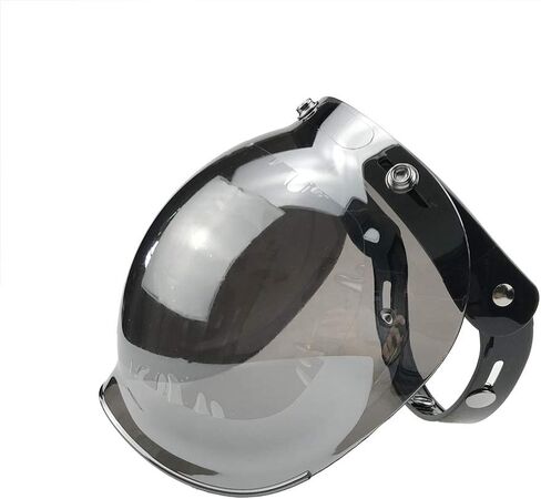 Motorcycle Standard 3-Snap Button Flip Up Down Universal Bubble Visor for Open Face Half Helmet Wind Shield(Clear) in Saudi Arabia