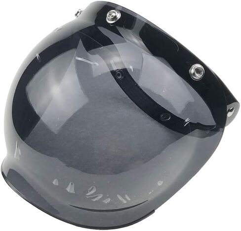 Retro Motorcycle Bubble Visor Wind Shield Lens Universal For Standard 3-Snap Open Face Helmets(Smoke) in Saudi Arabia