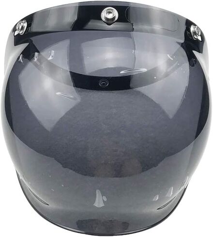 Retro Motorcycle Bubble Visor Wind Shield Lens Universal For Standard 3-Snap Open Face Helmets(Smoke) in Saudi Arabia