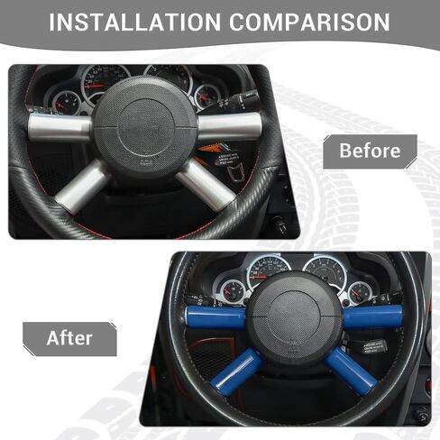 ل Jeep JK عجلة القيادة الكسوة الأزرق ل جيب رانجلر JK JKU 2007 2008 2009 2010 الأزرق الداخلية اكسسوارات 4 قطعة in Kuwait