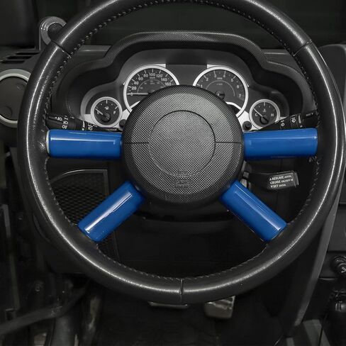 ل Jeep JK عجلة القيادة الكسوة الأزرق ل جيب رانجلر JK JKU 2007 2008 2009 2010 الأزرق الداخلية اكسسوارات 4 قطعة in Kuwait