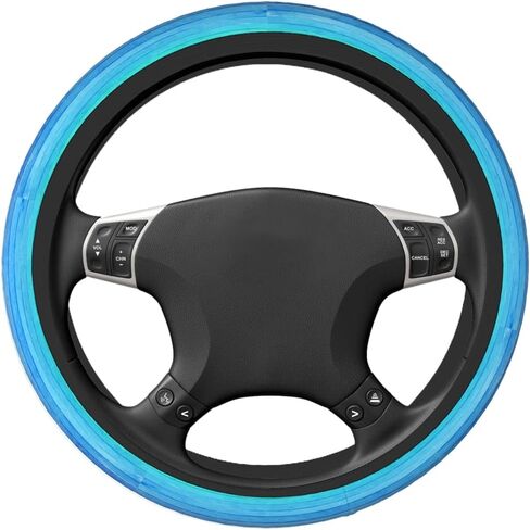 Swono Galaxy Blue Universal 15" Steering Wheel Covers Beautiful Galaxy and Star Cute Car Steering Wheel Cover for Men Women Girls Car Accessories in Kuwait