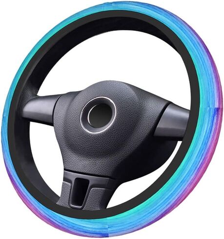 Swono Galaxy Blue Universal 15" Steering Wheel Covers Beautiful Galaxy and Star Cute Car Steering Wheel Cover for Men Women Girls Car Accessories in Kuwait