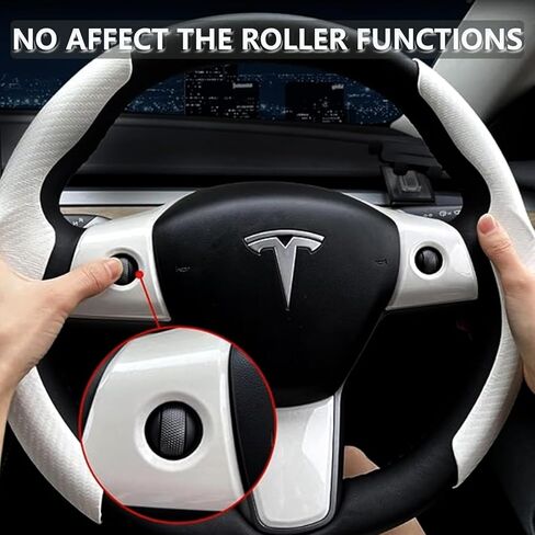 لغطاء عجلة القيادة تيسلا، غطاء واقي عجلة القيادة من ألياف الكربون مع مجموعة تغليف عجلة القيادة ABS لملحقات موديل 2016-2024 تيسلا 3 / Y، هدايا لأصحاب تيسلا in Kuwait