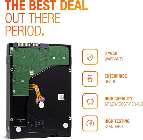 محرك الأقراص الصلبة Seagate Exos 7E8 8 تيرابايت 512e SATA 256 ميجابايت كاش 3.5 بوصة (ST8000NM0055) (متجدد) in Saudi Arabia