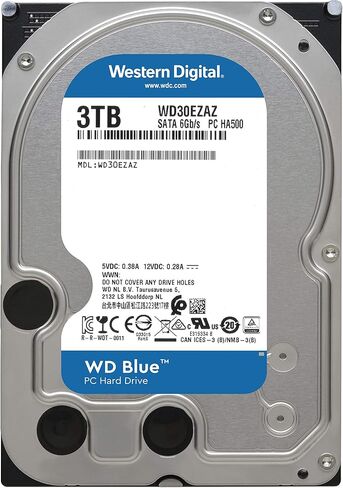 محرك الأقراص الصلبة ويسترن ديجيتال 3 تيرابايت WD Blue PC - فئة 5400 دورة في الدقيقة، SATA 6 جيجابايت/ثانية، ذاكرة تخزين مؤقت 256 ميجابايت، 3.5 بوصة - WD30EZAZ (متجدد) in Saudi Arabia