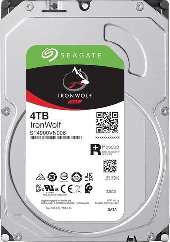 محرك الأقراص الصلبة Seagate IronWolf ST4000VN006 سعة 4 تيرابايت - داخلي 3.5 بوصة - SATA (SATA/600) - طريقة التسجيل المغناطيسي التقليدية (CMR) in Kuwait