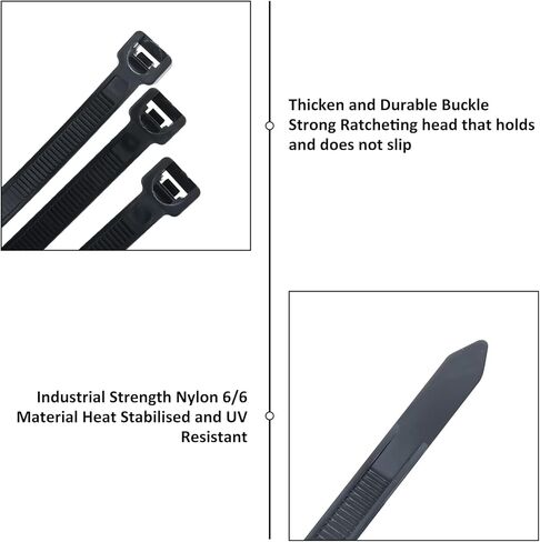 NORJIN 50 جهاز كمبيوتر شخصى 24 بوصة العلاقات البريدية الثقيلة، 175LBS العلاقات الأسلاك البلاستيكية قوية جدا، العلاقات كابل كبير اضافية طويلة التعادل يلتف مقاومة للأشعة فوق البنفسجية للاستخدام الصناعي المرآب في الهواء الطلق in Kuwait