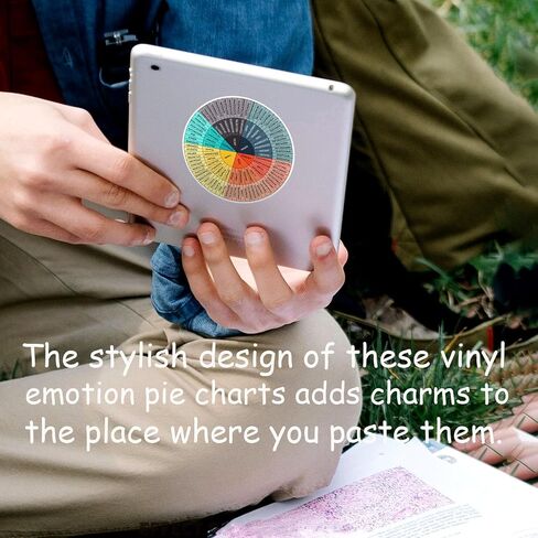 3 Pcs 3.15'' x 3.15'' Feelings Wheel Sticker, Vinyl Emotion Pie Chart Decals Office Decor Mental Color School Chart for Laptop Car Social Worker Counselor Office Skateboard Decor in Saudi Arabia