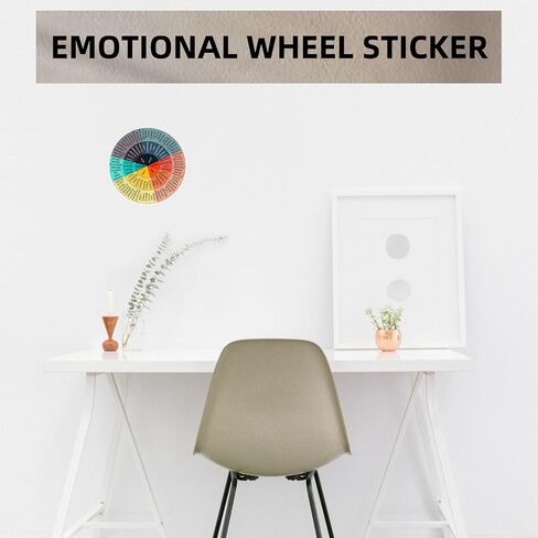 3 Pcs 3.15'' x 3.15'' Feelings Wheel Sticker, Vinyl Emotion Pie Chart Decals Office Decor Mental Color School Chart for Laptop Car Social Worker Counselor Office Skateboard Decor in Saudi Arabia
