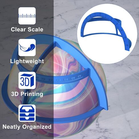AUTOVIC Bowling Ball Quarter Scale Layout Tool, Blue 3D Printed Grips Pro Sect Quarter Scale, Lightweight ABS Plastic Measuring Span Gauge Ball Layout Degrees in Saudi Arabia