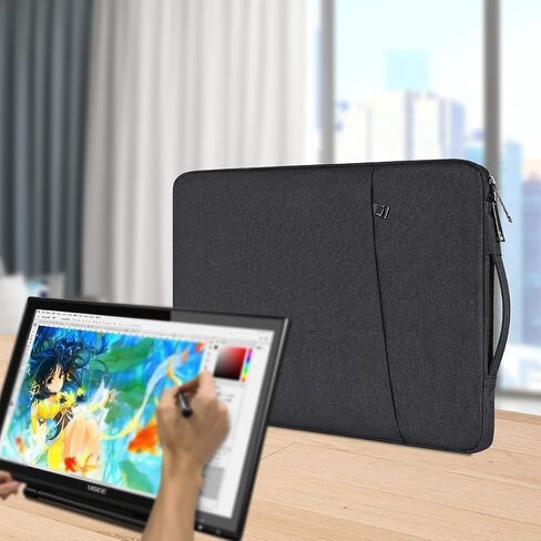 حقيبة حماية مقاومة للماء لجهاز Wacom Cintiq 16/Cintiq Pro 16 17/Intuos Pro PTH860 PTH860P كبيرة، Huion KAMVAS Pro 16/GAOMON PD1560 PD1561 حامل حافظة تابلت رسم الرسومات، أسود in Saudi Arabia
