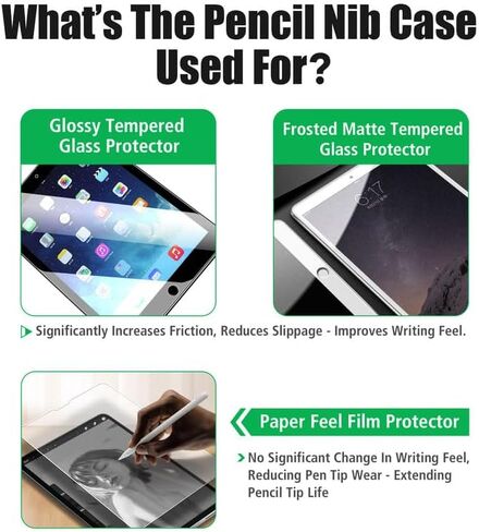 AGVEE iPencil (USB-C) Case with Storage Carrying Box & 3 Pcs Replacement Tips & 3 Pcs Silicone Fiber Nibs Sleeve Covers Skin for Apple Pencil USB-C, Black in Saudi Arabia
