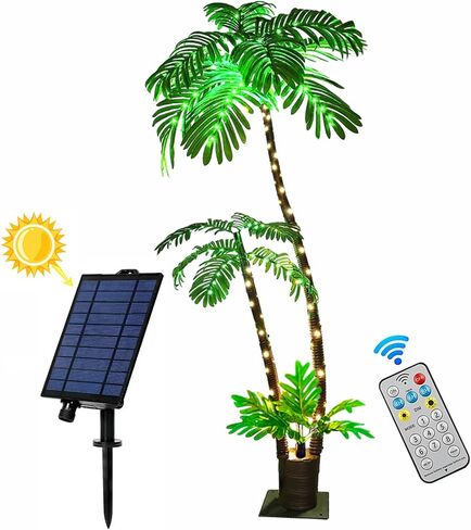 Lighted Palm Trees for Outside Patio, Artificial Palm Tree 6Ft LED Christmas Tree Fake Tropical Plant Light for Tiki Bar Pool Porch Deck Party-Fern in Saudi Arabia