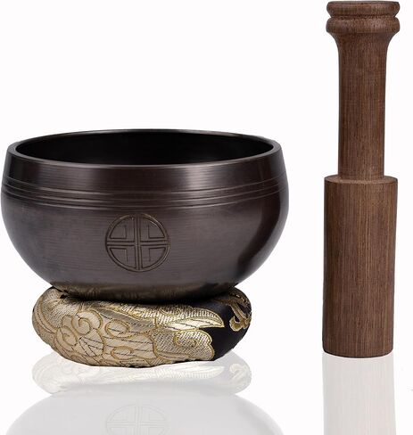 3.5 inch Black Color Full Moon Singing Bowl Set - Yoga and Meditation Sound Healing Meditation Sound Bowl for Mindfulness and relaxation, Sound Healing Musical Instrument in Saudi Arabia