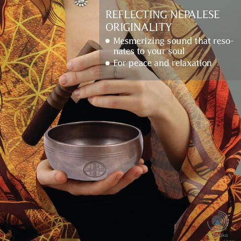 3.5 inch Black Color Full Moon Singing Bowl Set - Yoga and Meditation Sound Healing Meditation Sound Bowl for Mindfulness and relaxation, Sound Healing Musical Instrument in Saudi Arabia