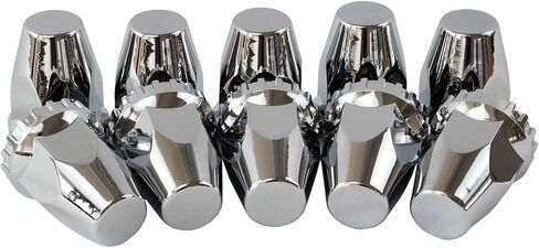 33mm Chrome ABS Plastic Screw-on Standard or Spiked Lug Nut Covers Pack of 10 (Standard) in Saudi Arabia