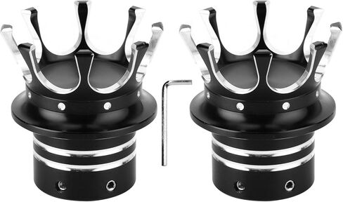Aramox Front Axle Nut Covers Caps Kit, 5 Colors Front Axle Nut Cap Covers Distinctive Crown Styling CNC Aluminum Alloy for Motorbike Modification(Black Chrome) in Saudi Arabia