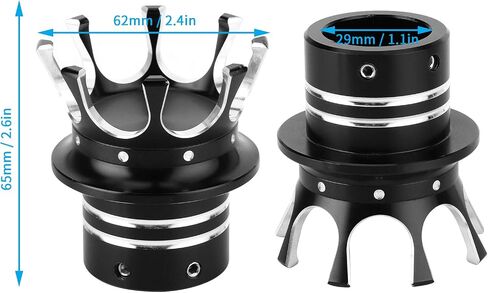 Aramox Front Axle Nut Covers Caps Kit, 5 Colors Front Axle Nut Cap Covers Distinctive Crown Styling CNC Aluminum Alloy for Motorbike Modification(Black Chrome) in Saudi Arabia