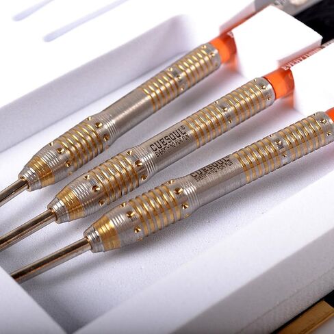 CUESOUL Black Scorpion 22/24/26 Grams Tungsten Steel Tip Dart Set,Barrel with Titanium Coated Finished in Saudi Arabia