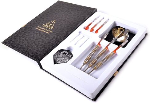 CUESOUL Black Scorpion 22/24/26 Grams Tungsten Steel Tip Dart Set,Barrel with Titanium Coated Finished in Saudi Arabia