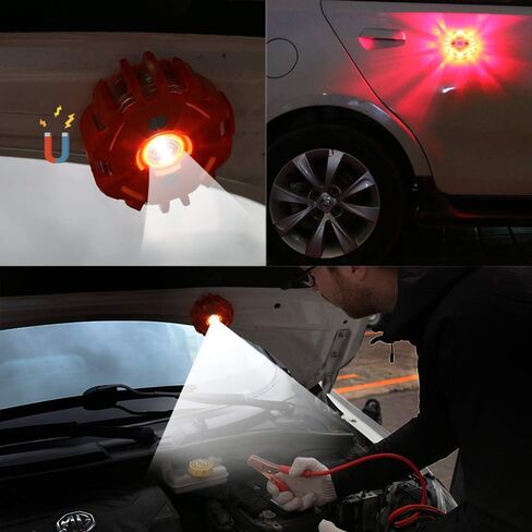 مجموعة أدوات الطوارئ على جانب الطريق من Noone Car مع كابلات توصيل، ومجموعة أدوات المساعدة على الطريق للسيارات، وضوء تحذير مقاوم للماء وحقيبة حمل (بدون قفازات) in Kuwait