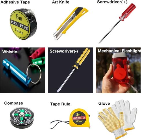 مجموعة أدوات السيارة للطوارئ على جانب الطريق، مجموعة أدوات أمان السيارة في حالات الطوارئ مع كابل توصيل، مثلث تحذير عاكس، إلخ in Kuwait