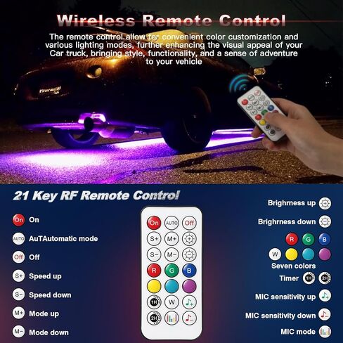 6 قطع Dreamcolor Chasing Underglow Kit للسيارات والشاحنات وسيارات الدفع الرباعي وعربة الجولف RV مع جهاز التحكم عن بعد، 264 مصباح LED RGB-IC أضواء تحت الجسم، أضواء شريط نيون متعددة الألوان إضاءة خارجية مقاومة للماء 12 فولت in Kuwait