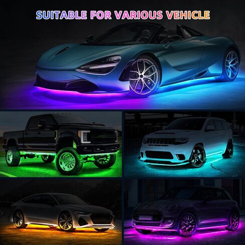 6 قطع Dreamcolor Chasing Underglow Kit للسيارات والشاحنات وسيارات الدفع الرباعي وعربة الجولف RV مع جهاز التحكم عن بعد، 264 مصباح LED RGB-IC أضواء تحت الجسم، أضواء شريط نيون متعددة الألوان إضاءة خارجية مقاومة للماء 12 فولت in Kuwait