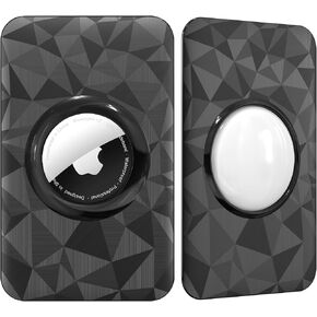 Airtag Wallet Holder 2 Pack - Ultra Thin Air tag Card Case for Passport, Handbag,Backpack Wallet, Clutch, Pocket (Black, Airtag Not Included)
