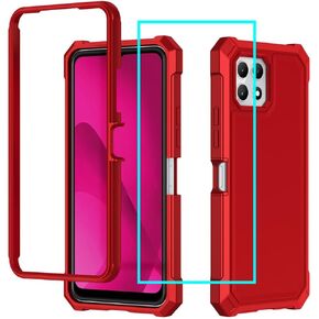 for Boost Summit 5G Case with Screen Protector,Full Body Protection Front PC Back Soft Silicone Bumper,Heavy Duty Protection Shockproof Phone Case for Boost Summit 5G Purple