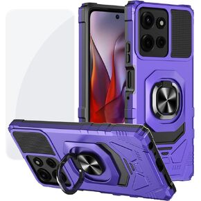 Ailiber Phone Case for Motorola G Power 2025, Moto G Play 2025 Screen Protector, Ring Kickstand for Magnetic Car Mount, Heavy Duty Shockproof Protective Rugged Cell Phone Cover-Rose Gold