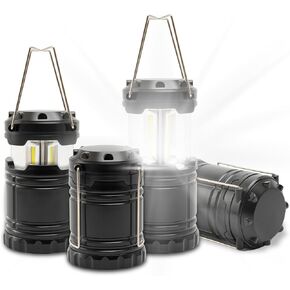 ATack LED Camping Lantern Battery Powered 4-Pack Camping Flashlight Lantern for Power Outages, Portable Collapsible Hanging Lights Essential for Home Outdoor Hurricane Emergency Lamp Survival Kit Gear