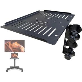 Dual-Clamp Desk Leg Shelf – 13.4" x 9.8" Under Shelf for Mobile TV Stand – Sturdy Clamp-on Storage Tray for Laptops, Consoles & Accessories – Metal Design for Desk & TV Stand Use