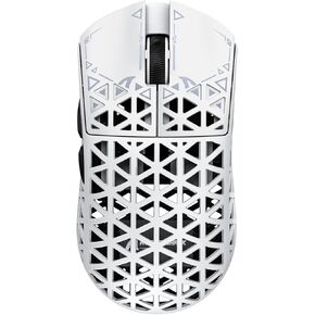 R5Ultra 8K Carbon Fiber Wireless Gaming Mouse with 42,000 DPI -PAW3950 MAX Sensor -Nordic 52840 MCU Chip-39g Ultra-Lightweight -Wired/BT/2.4GHz Wireless Programmable Mice Griptape for PC/Mac(White)