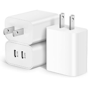 iPhone 16 15 Charger Block ، 3 عبوات مزدوجة المنفذ السريع USB-C محول الجدار الشاحن الجدار كتلة النوع C لجهاز iPhone 16 E/16 Plus/16 Pro/16 Pro Max/15/14/13/Pro Max/Plus/XS Max/X ، iPad Pro/Mini/Air