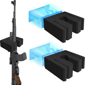 2 Pack 1 Slot Rifle Rack for Gun Storage, Gun Safe Accessories for Shotguns, Magnetic Gun Holder in Gun Cabinet, Foam Material with Magnetic Strip Indoor Wall Mount